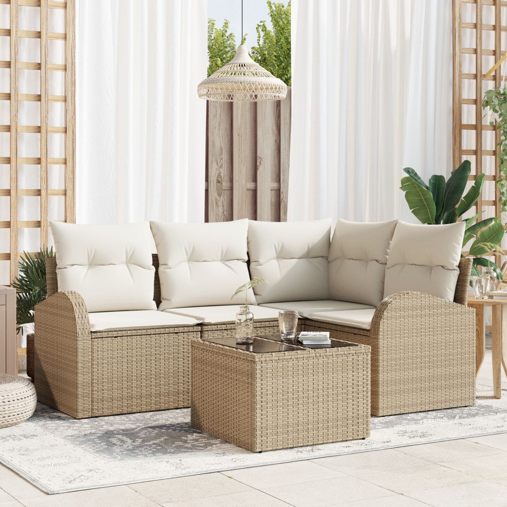 vidaXL Trädgårdsoffset Beige konstrotting