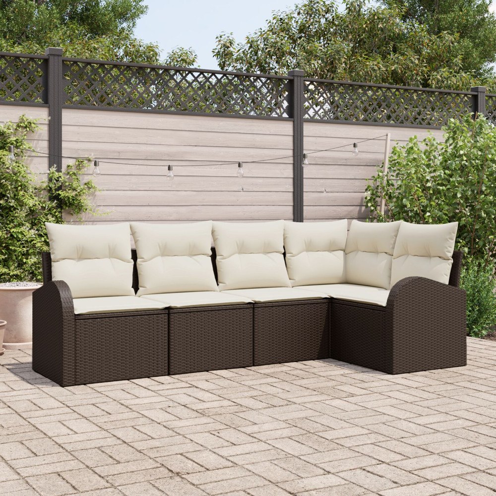 vidaXL Soffset 5 st Brun Polyester