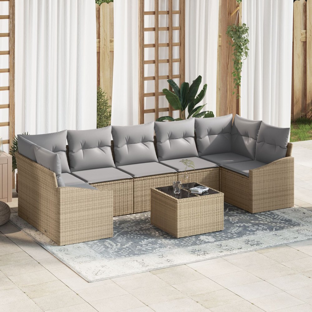vidaXL Soffset Beige och Ljusgrå 55 x 55 x 37 cm konstrotting