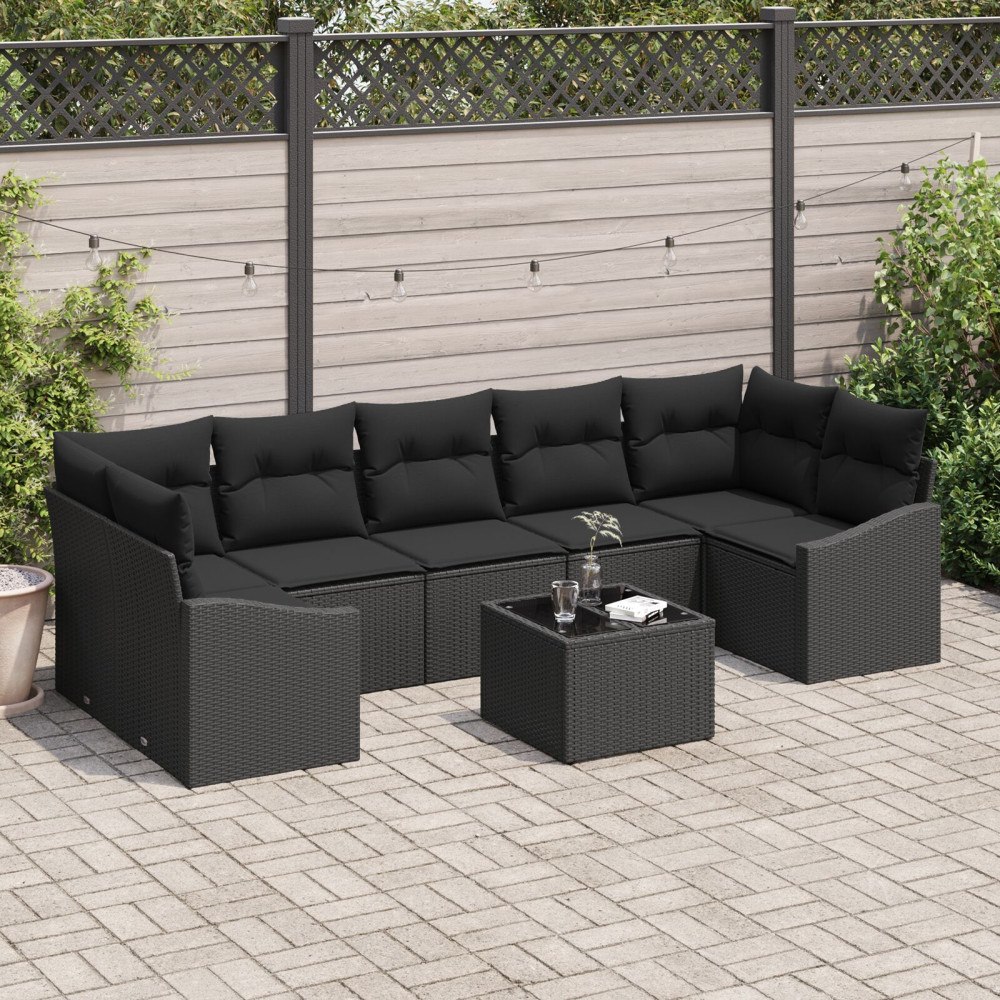 vidaXL Soffset med kudde med kudde Svart 55 x 55 x 37 cm konstrotting