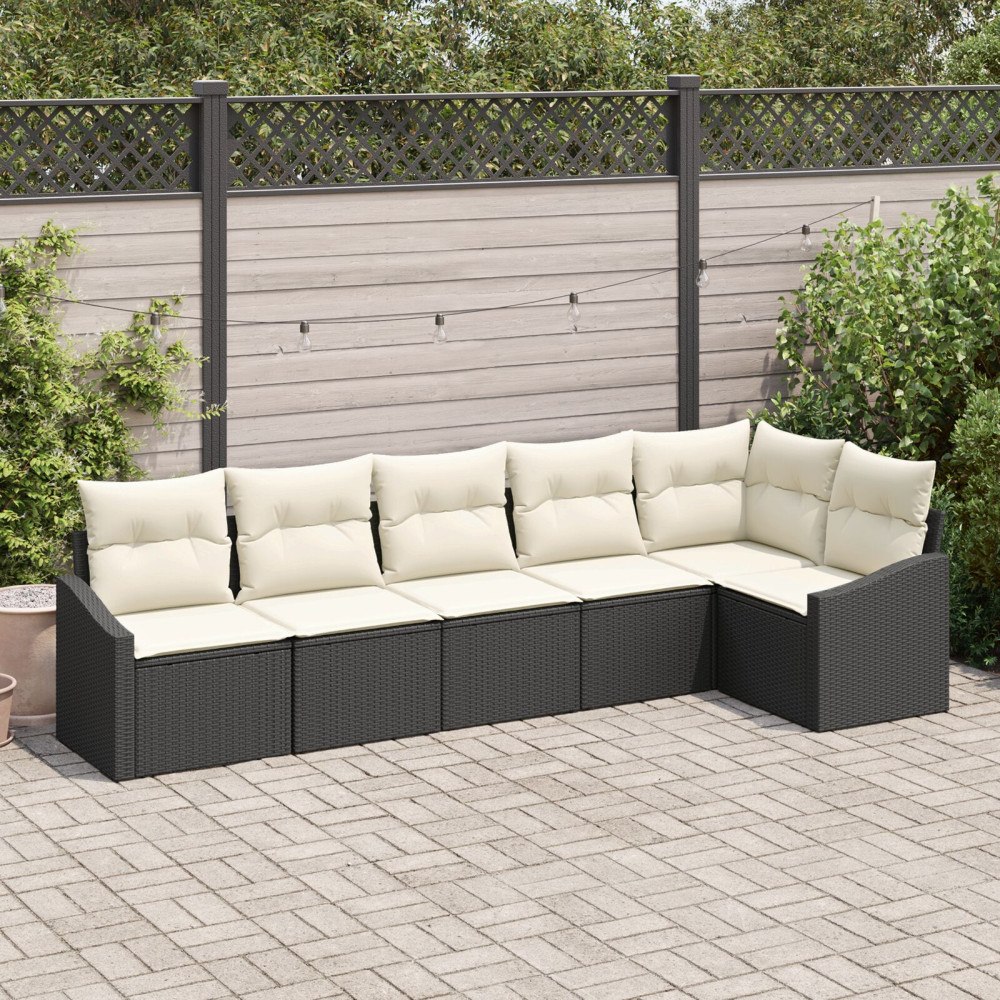 vidaXL Soffset 6 st Svart konstrotting