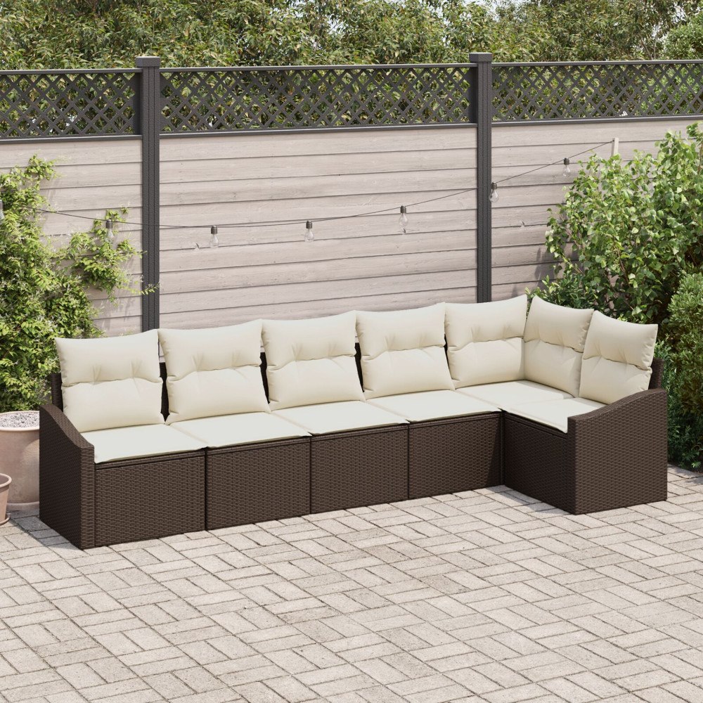 vidaXL Soffset 6 st Brun konstrotting