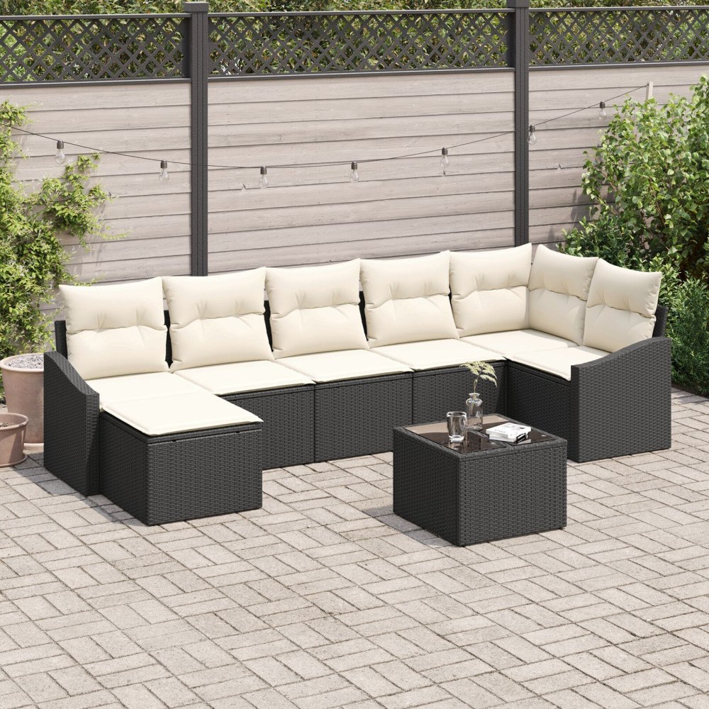 vidaXL Soffset 8 st Svart konstrotting