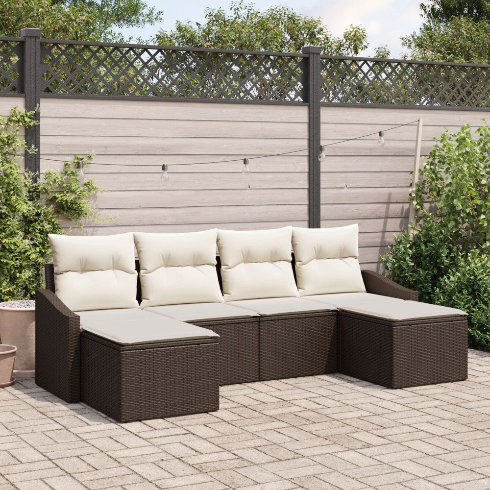 vidaXL Soffset 6 st Brun konstrotting