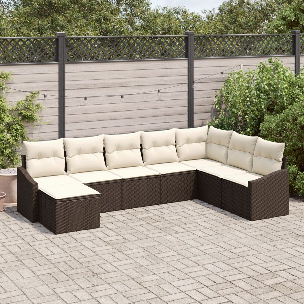 vidaXL Soffset 8 st Brun konstrotting