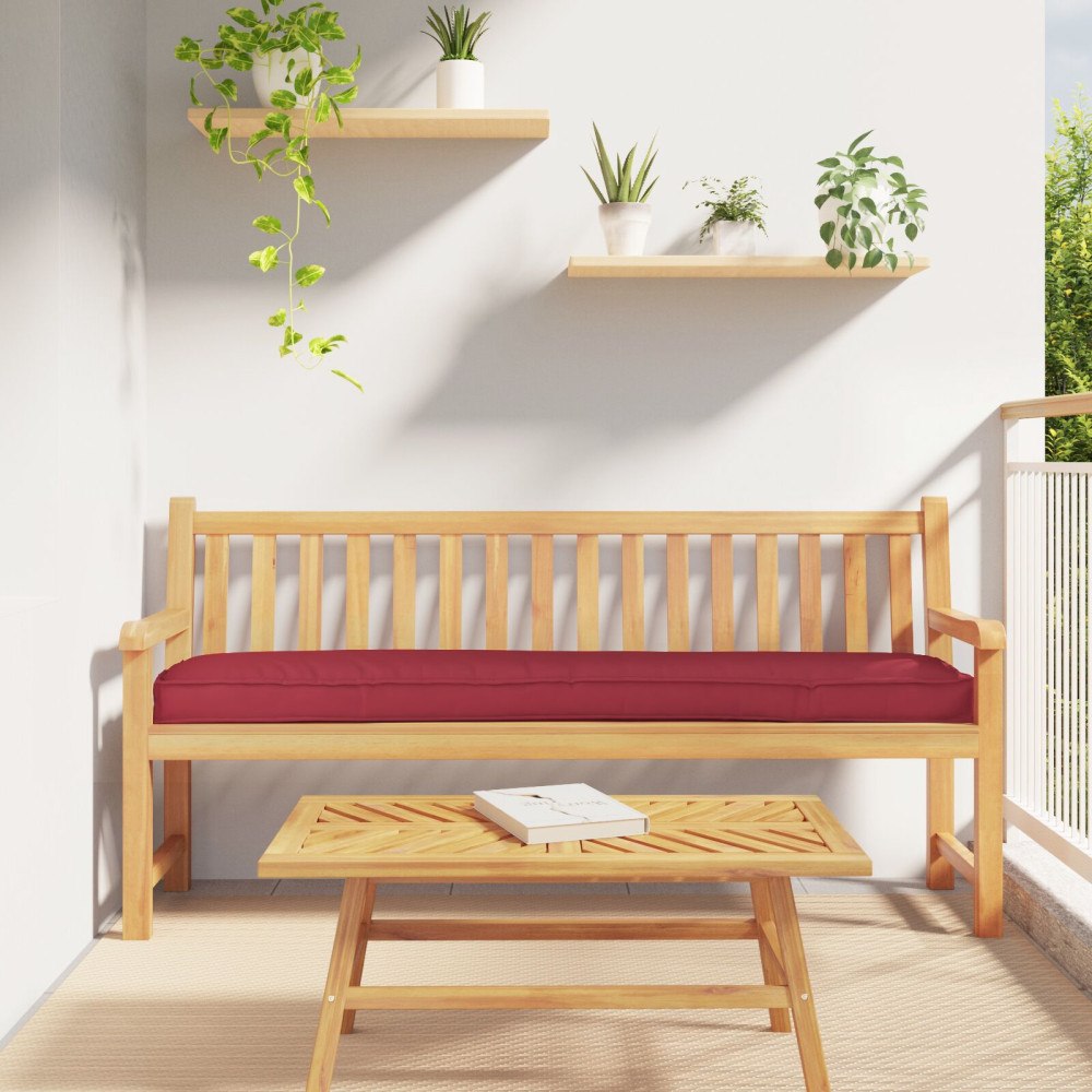 vidaXL Pallkuddar för bänk 2 st Vineröd 180x40x8 cm Oxford tyg