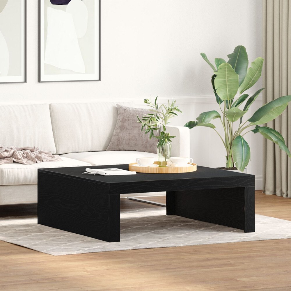 vidaXL Svart Ek Kaffe Bord - 100x100x35 cm Tillverkat av Engineering Wood
