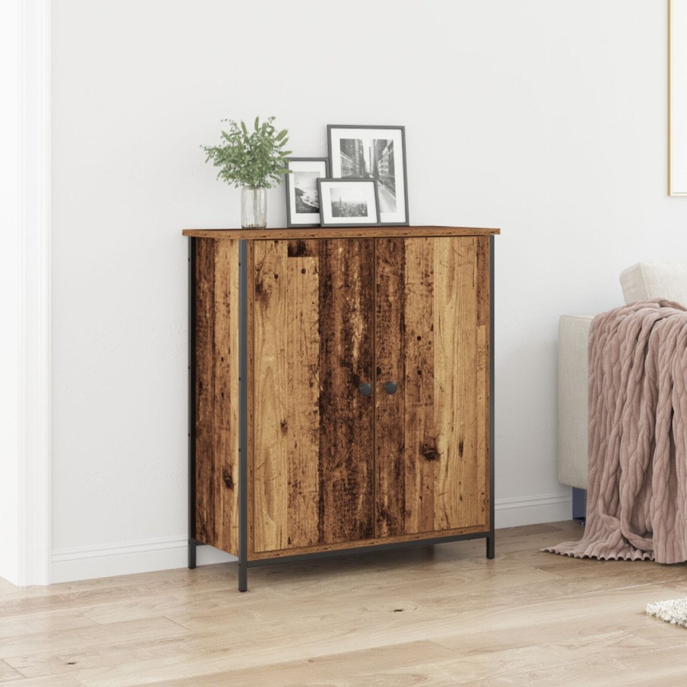 vidaXL Sideboard återvunnet trä 70x30x80 cm konstruerat trä och stål
