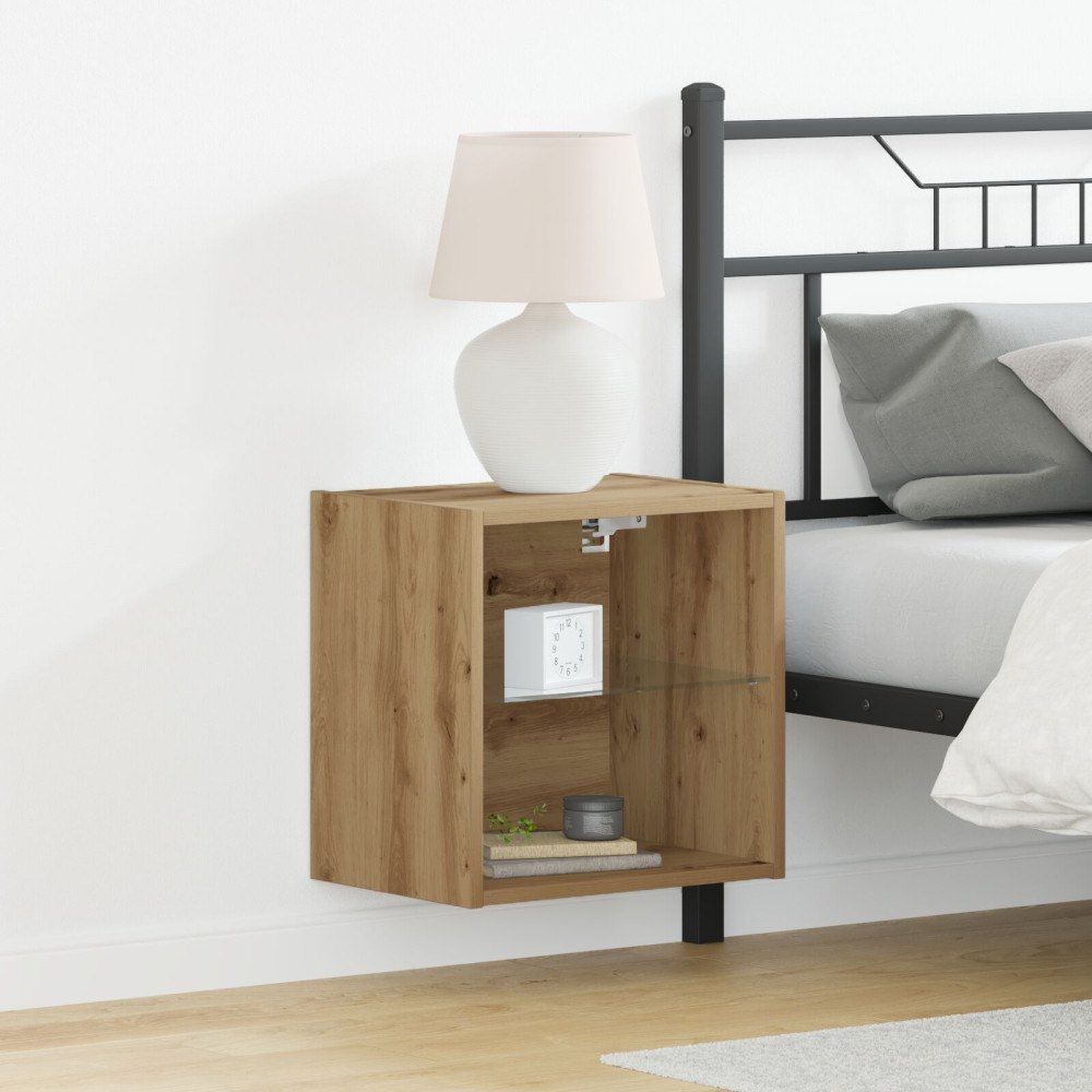 vidaXL Svävande hylla artisan ek 40x28,5x40 cm konstruerat trä