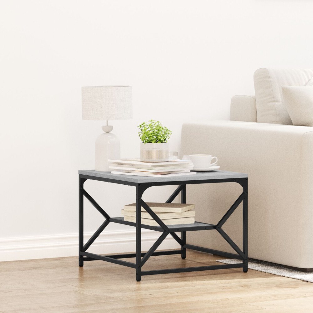 vidaXL Kaffe Bord med Hylla - Grå Sonoma - 51x50x40 cm - Tillverkat av Konstruerat Trä