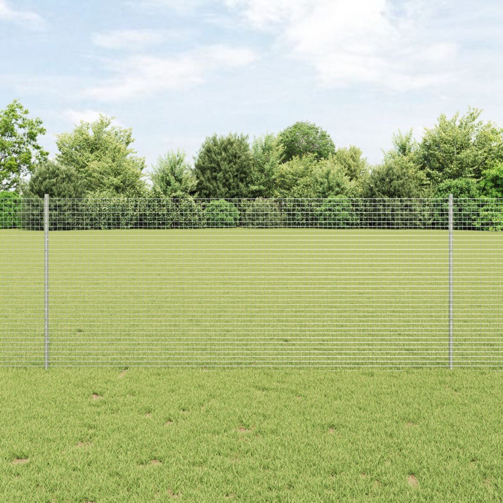 vidaXL Svetsat trådgeller med stolpar 25 x 1 m Galvaniserat stål Mesh