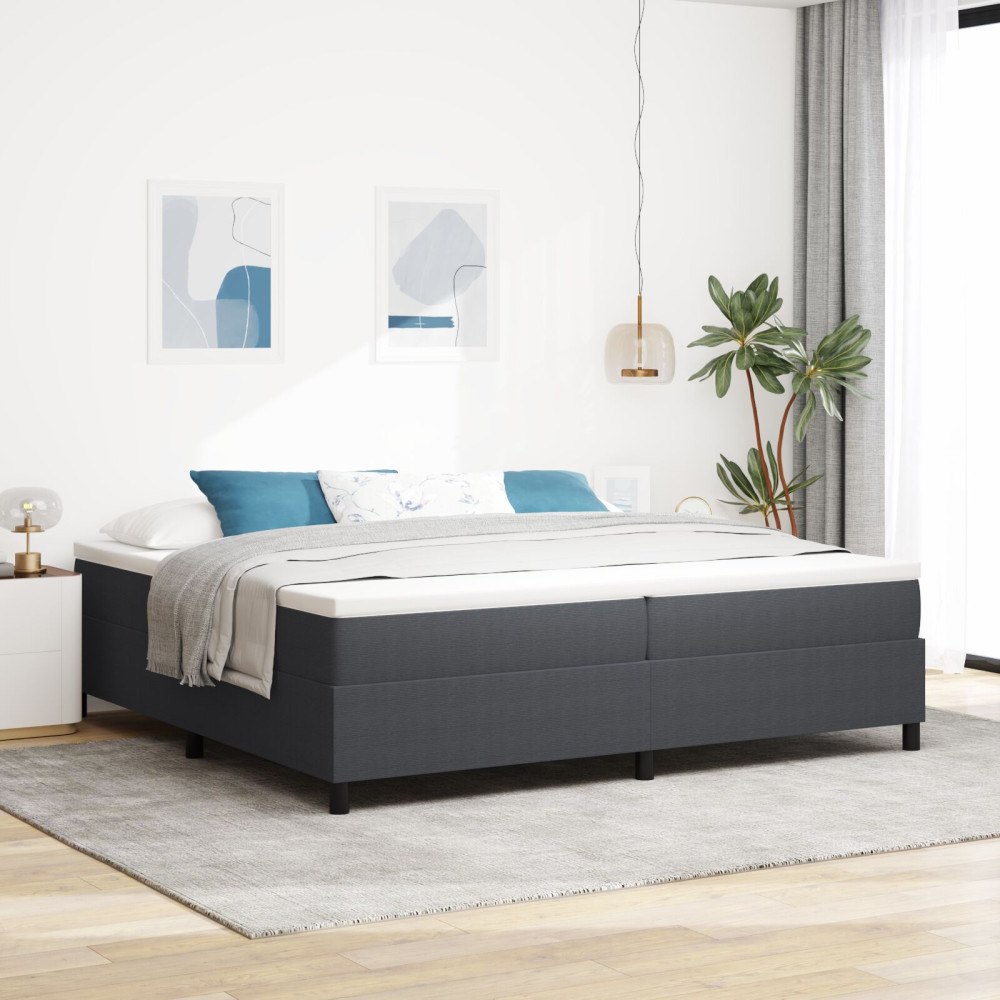 vidaXL Bäddfjäder Mörkgrå och vit 200 x 200 cm Kordread tyg