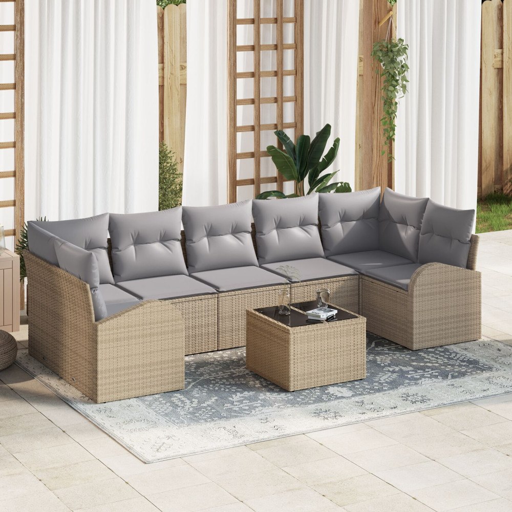 vidaXL Trädgårdsoffset Beige 55 x 55 x 37 cm konstrotting
