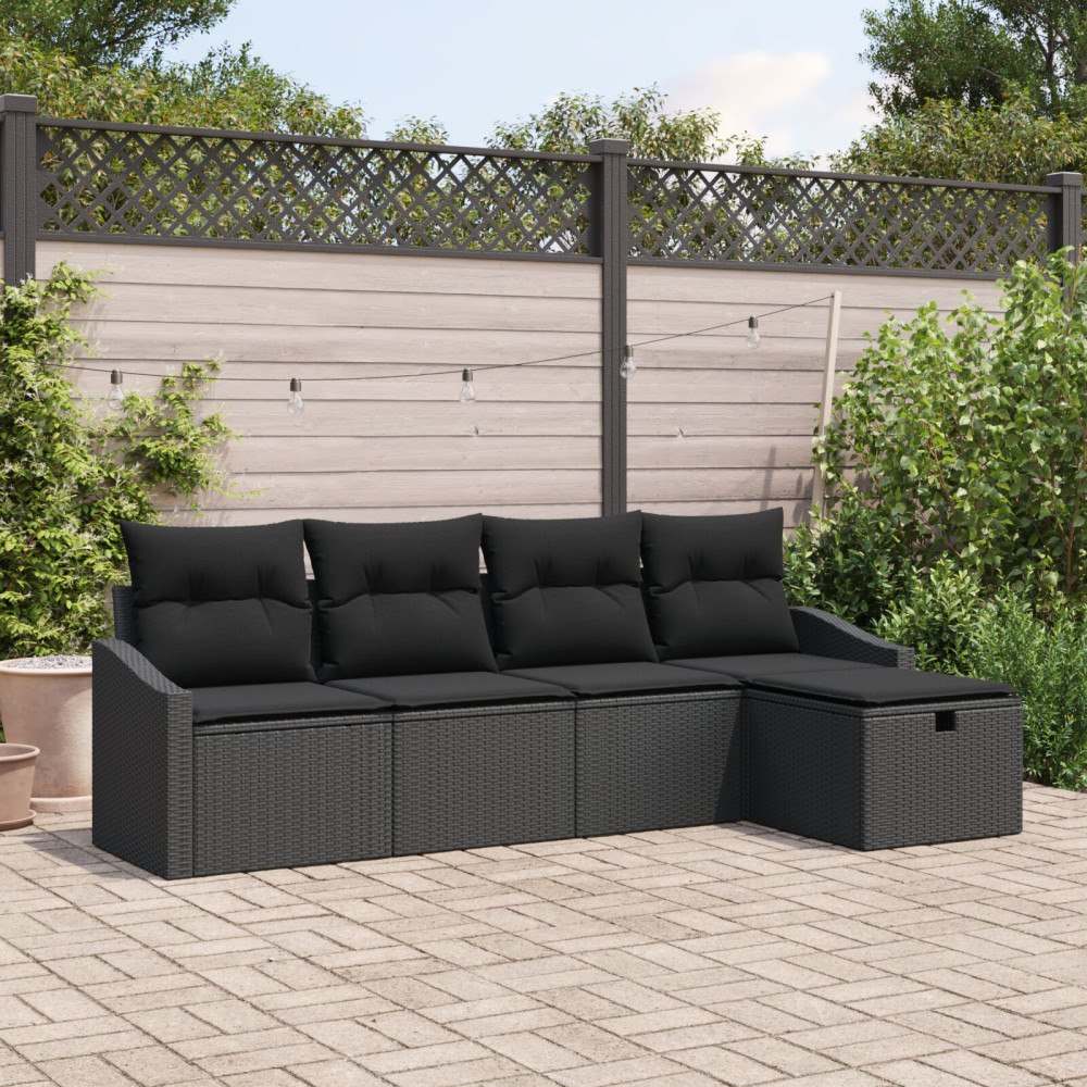 vidaXL Soffset 5 st Svart konstrotting