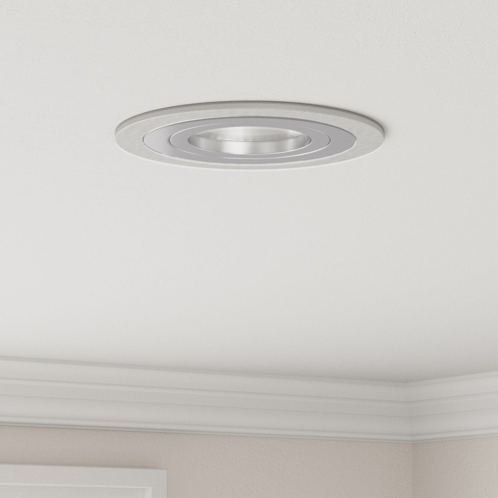 vidaXL inbyggda spotlights 6 st rund GU10 silver Ø91 mm