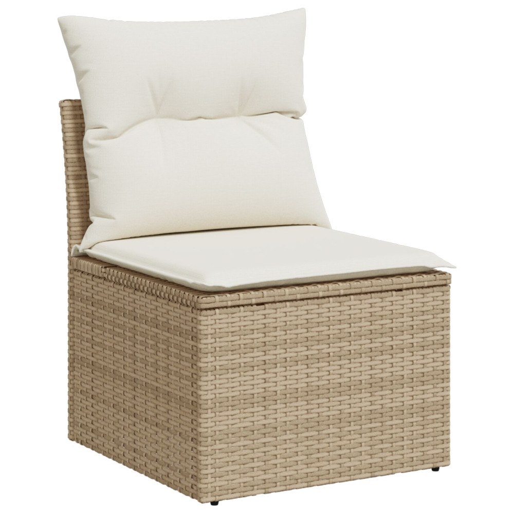 vidaXL Trädgårdsoffset 7 st Beige konstrotting