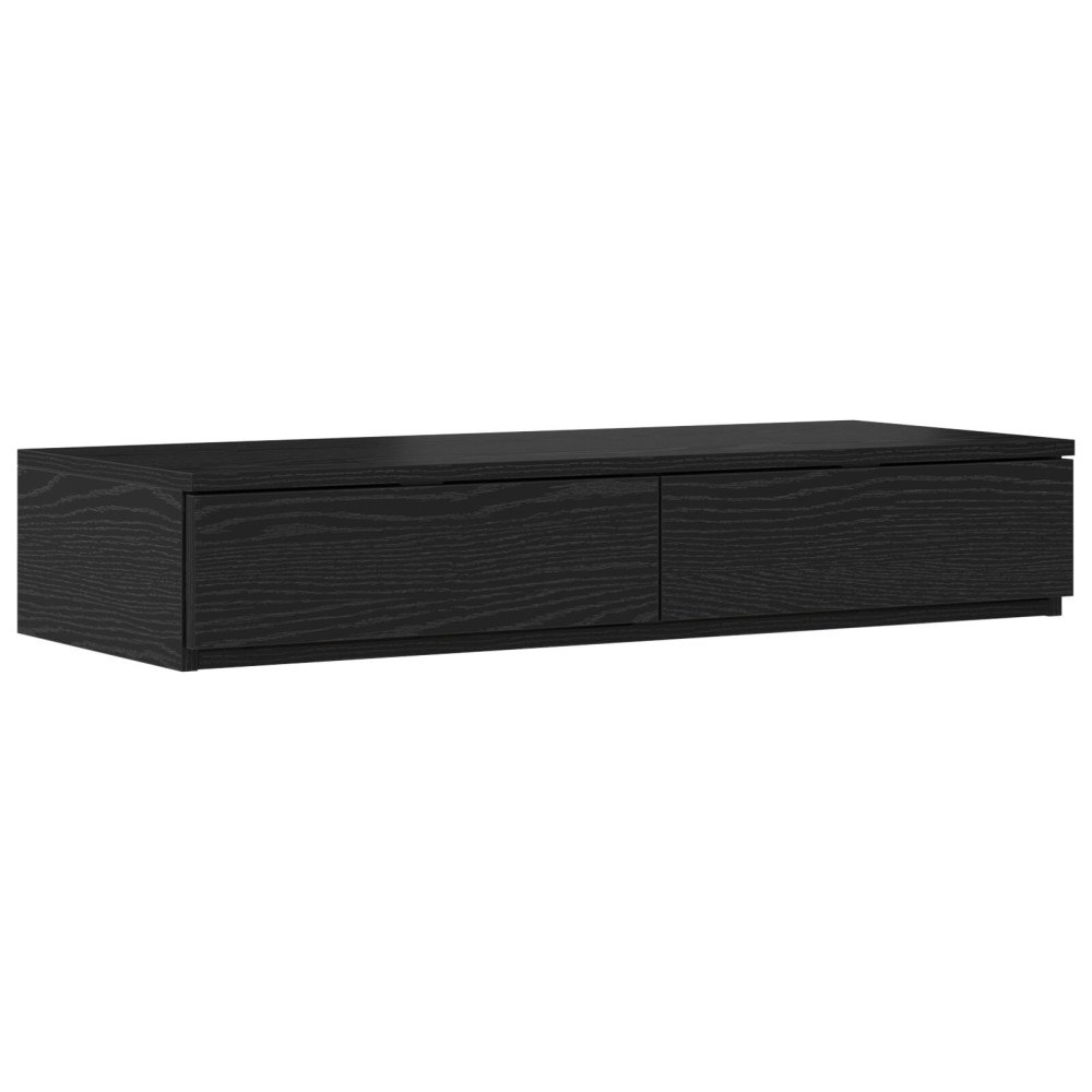 vidaXL Förvaringssängram med låda Svart Ek 80 cm Konstruerat trä