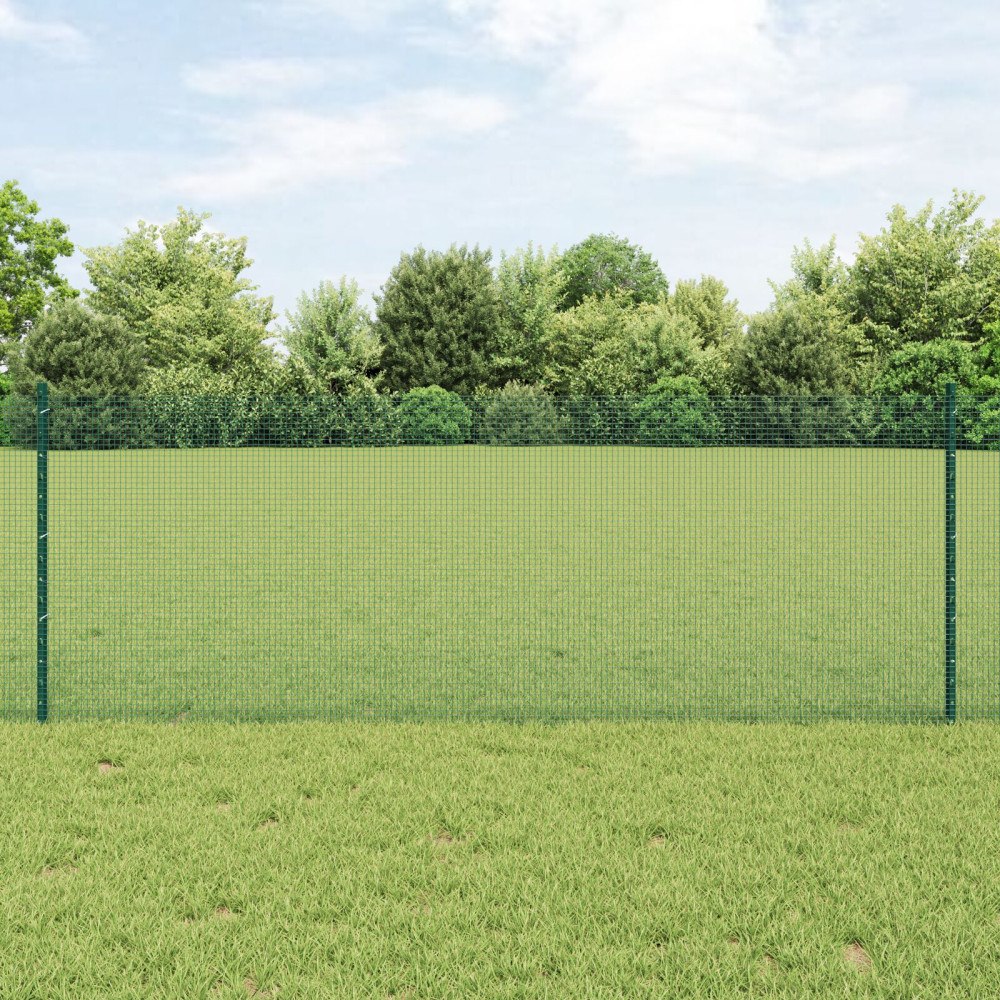 vidaXL Svetsat trådgeller med stolpar 100 x 0,8 m PVC-belagda stål