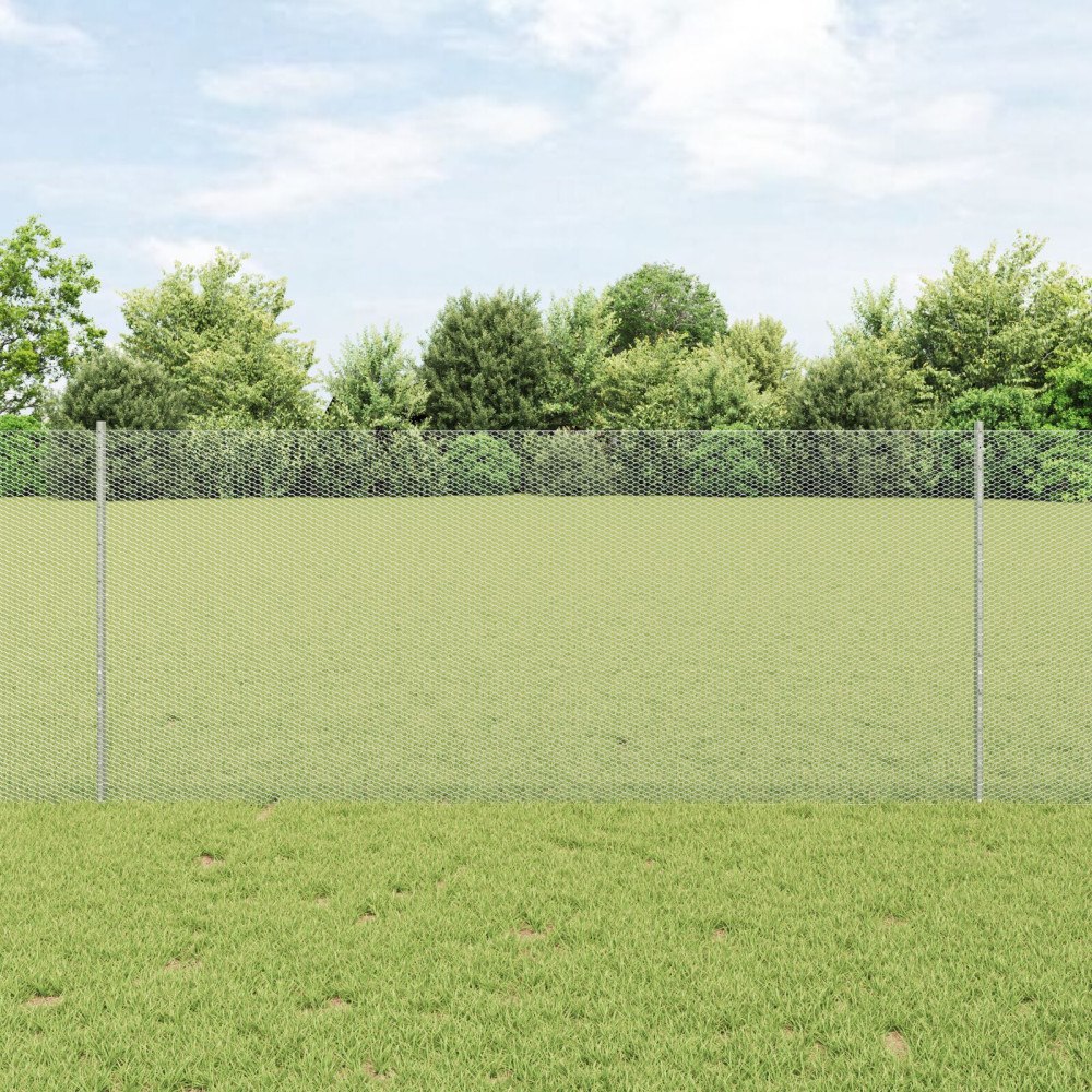 vidaXL Gärdsstolpar 22 st U-Kanal 100 cm Galvaniserat stål, vidaXL Hexagongärd 1x100 m Galvaniserat stål