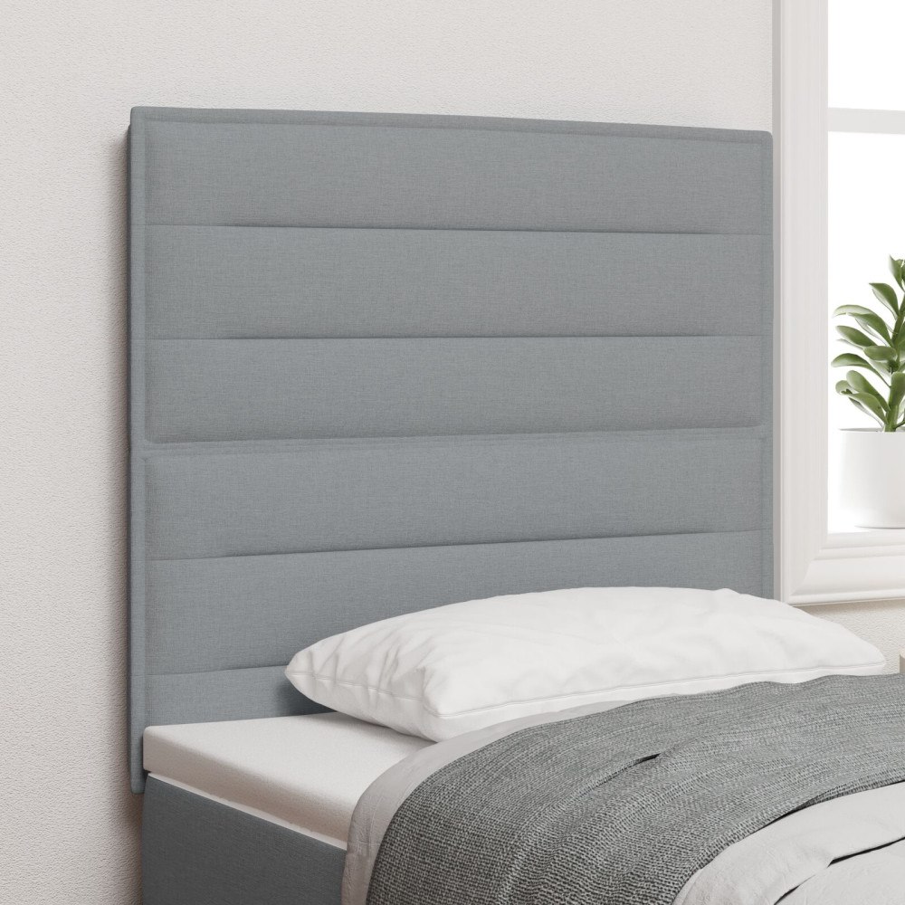 vidaXL Sänggavel Linjer Design Ljusgrå 80 cm Tyg