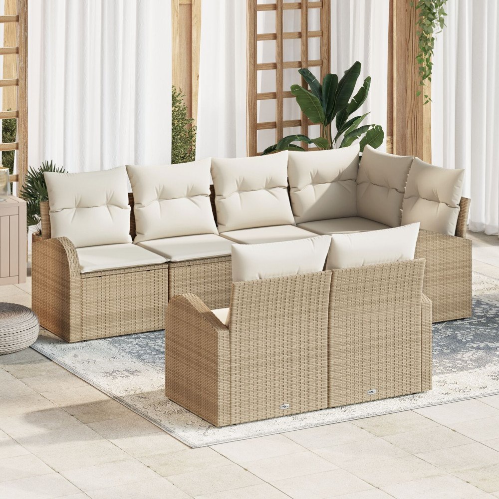 vidaXL Trädgårdsoffset Beige konstrotting