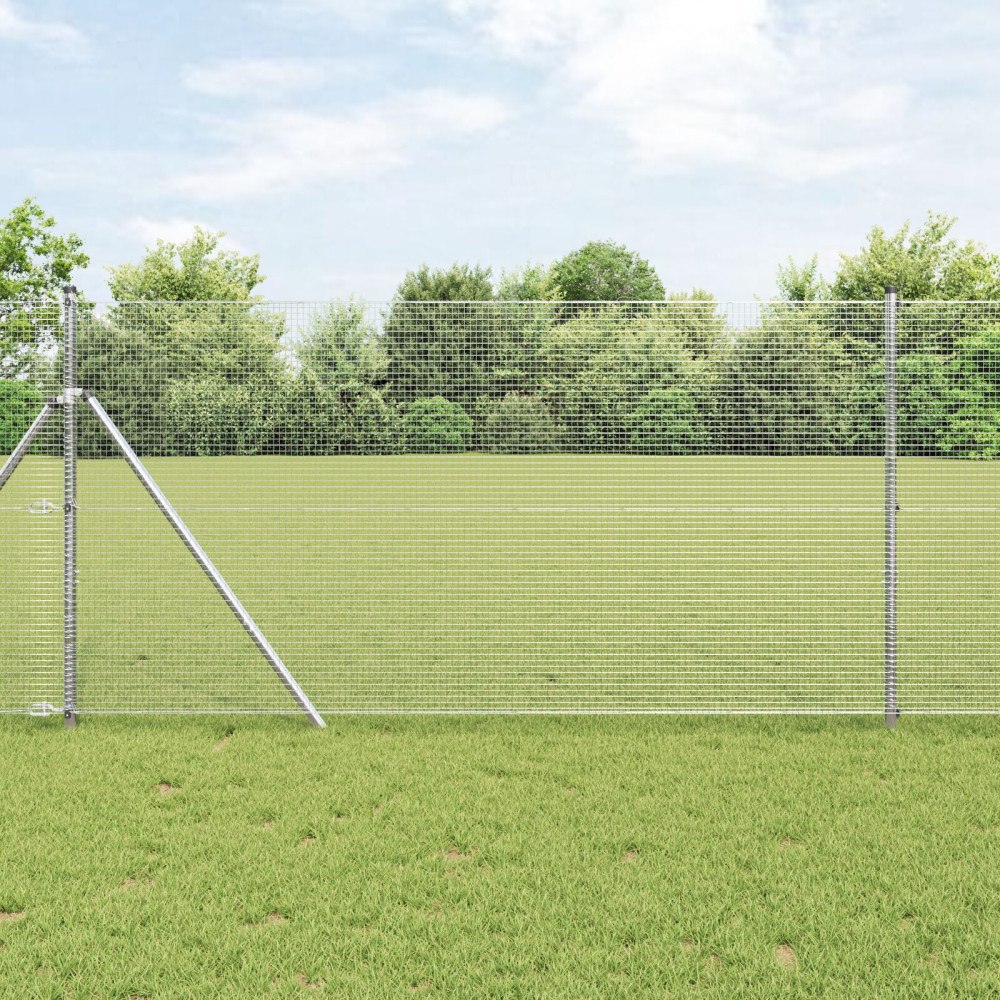 vidaXL Svetsat Stängsel med 7 Stänger 1.4x10 m Galvaniserad Stål