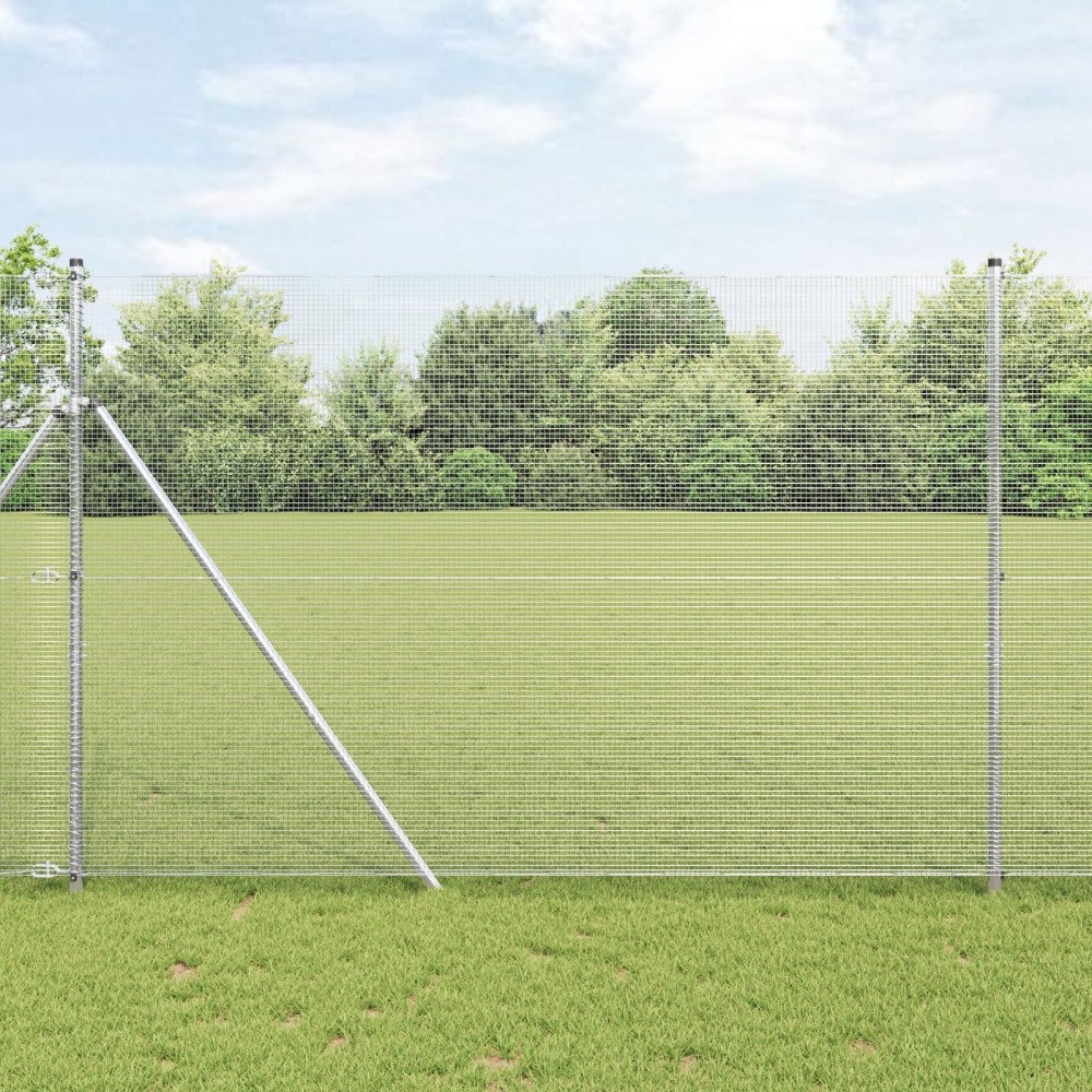 vidaXL Svetsat Trådgaller med 7 Stänger 1.6x10 m Galvaniserat Stål