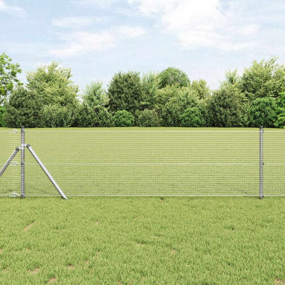 vidaXL Svetsat Trådstaket med 13 Poster 0.4x25 m Galvaniserat Stål