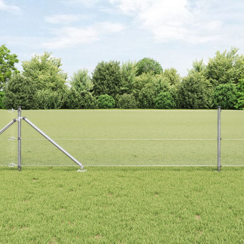 vidaXL Stängselstolpe Silver 10 x 0,5 m (12 x 12 mm mesh) Stål