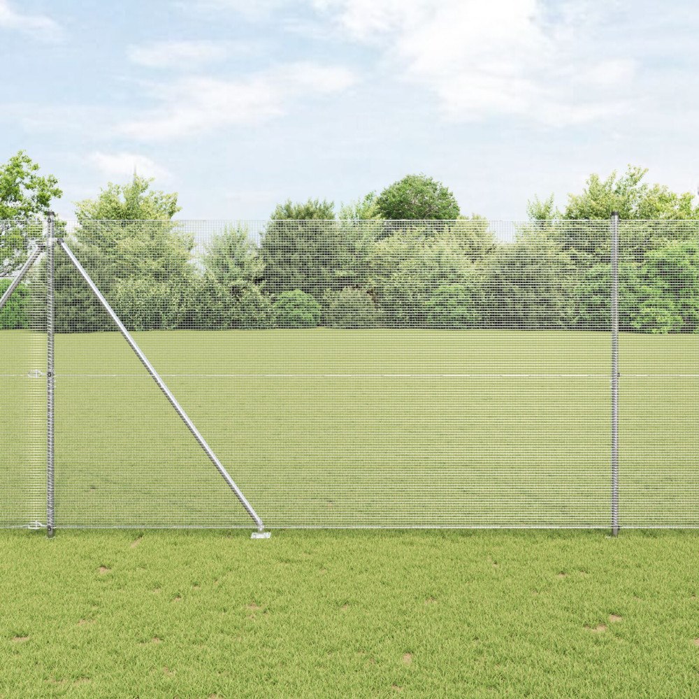 vidaXL Stängselstolpe Silver 10 x 1,5 m (12 x 12 mm nät) Stål