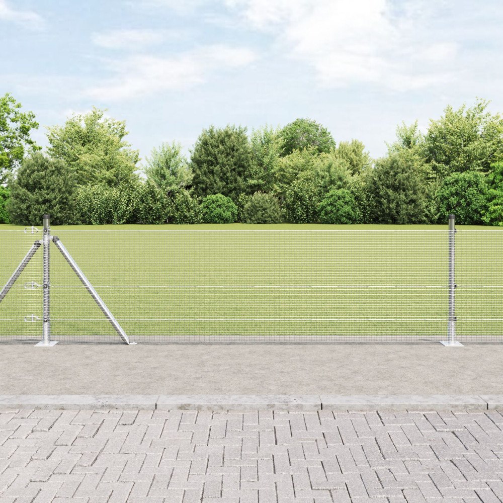 vidaXL Stängselstolpsset 10 x 0.5 m Set om 2 Galvaniserat Stål