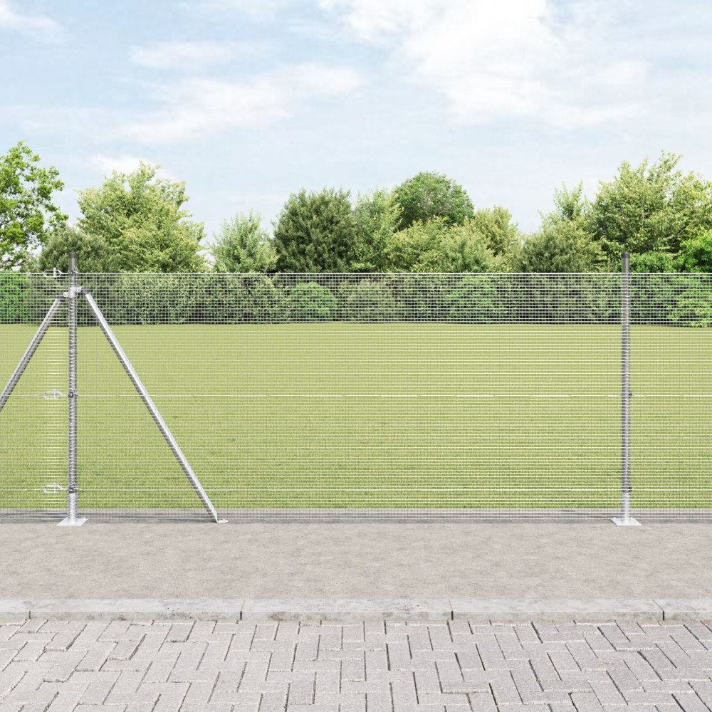 vidaXL Stängselstolpsats Set om 2 Galvaniserat stål 10 x 1 meter Hållbar