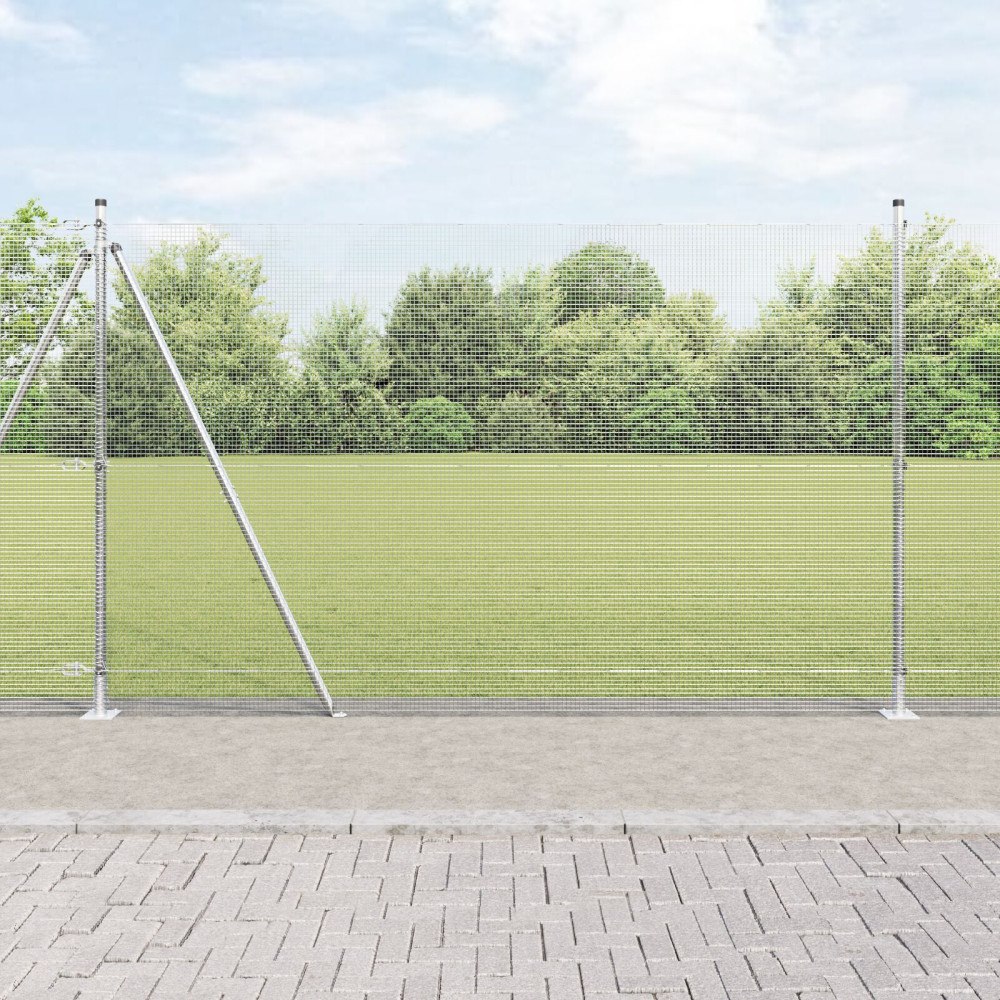 vidaXL Stängselstolpe Silver 10 x 1,6 m (12 x 12 mm nät) Stål