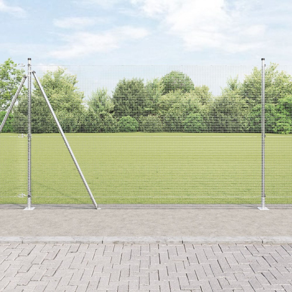 vidaXL Stängselstolpe Silver 50 x 1,4 m (16 x 16 mm mesh) Stål