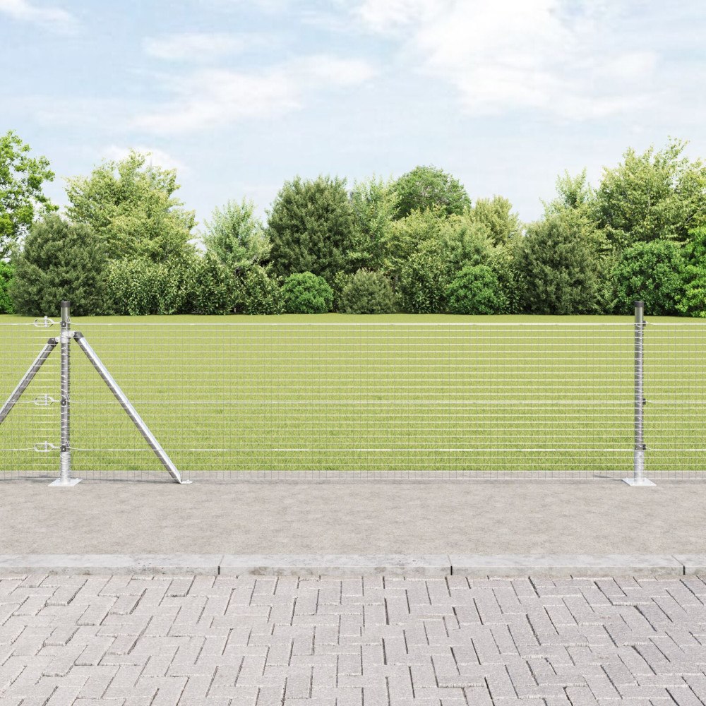 vidaXL Stängselstolpe Silver 100 x 0,6 m (25 x 25 mm nät) Stål