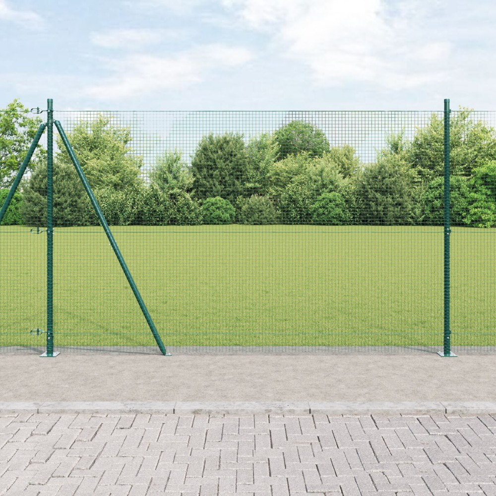 vidaXL Svetsat Stålstaket med Betongbas 10 x 1,5 m PVC-belagda stål