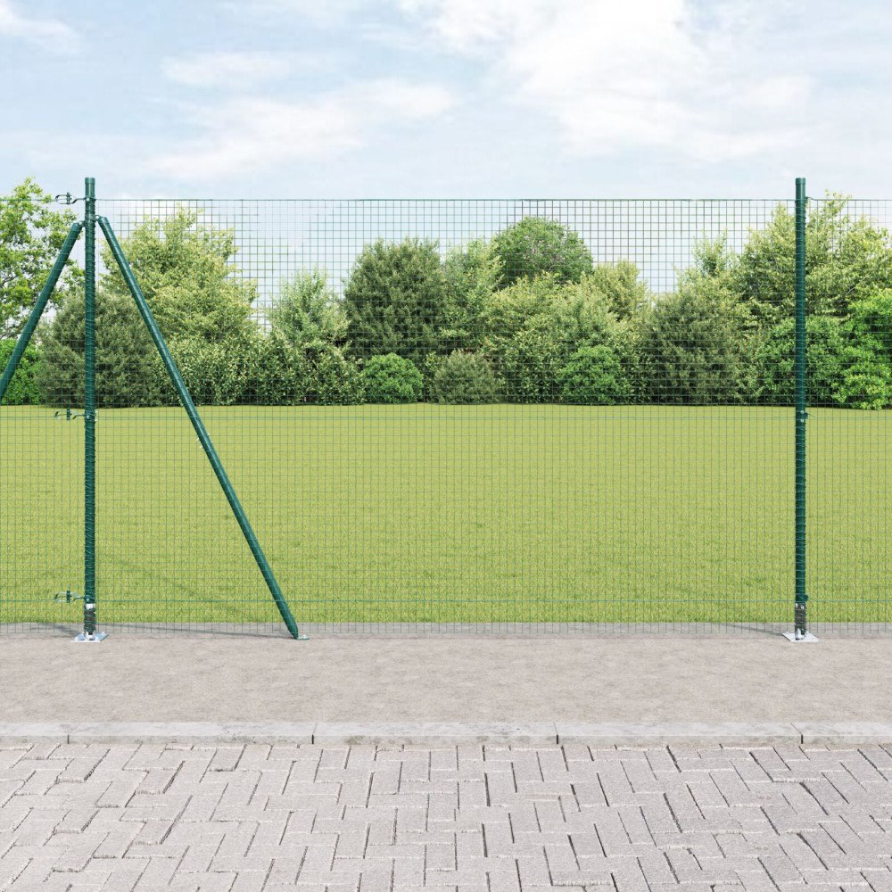 vidaXL Svetsat Stålstaket med Betongbas 10 x 1,5 m PVC-belagda stål