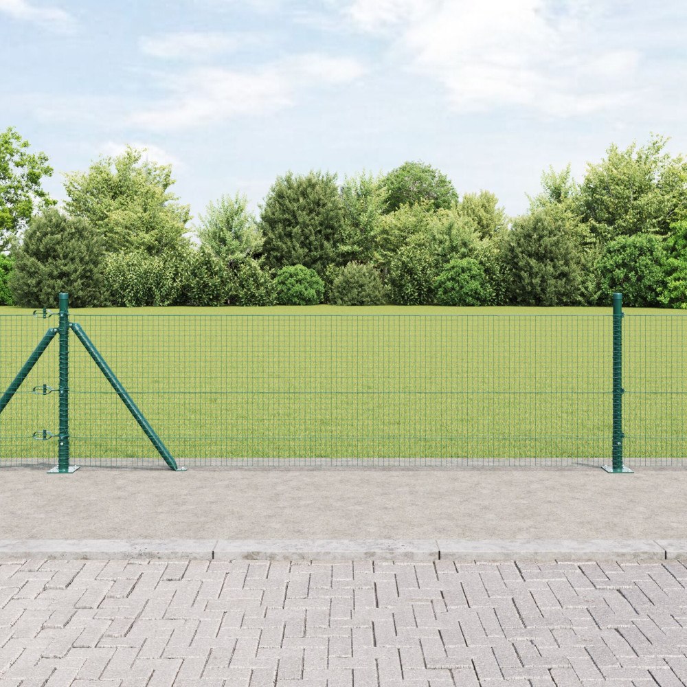vidaXL Stängselstolpe Grön 25 x 0,4 m (19 x 19 mm mesh) Stål och PVC