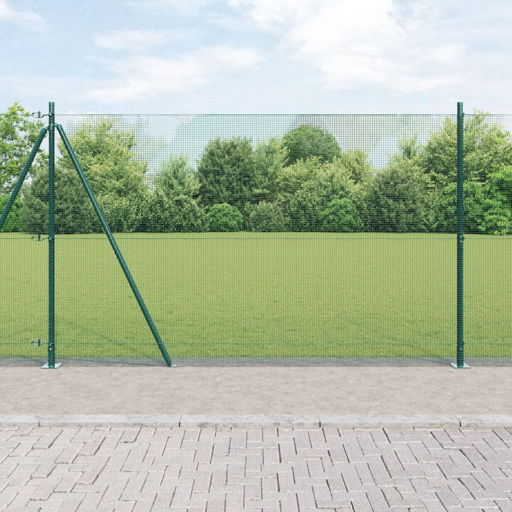 vidaXL Svetsat Stålstaket med Betongbas 25 x 1,5 m PVC-belagda stål