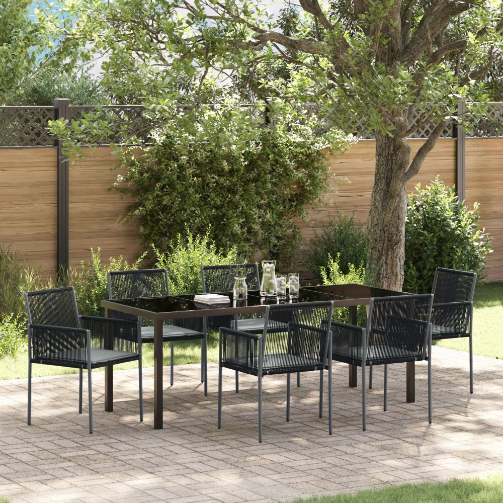 vidaXL Set med 4 Svart Poly Rattan 54x60.5x83.5 cm Hållbar