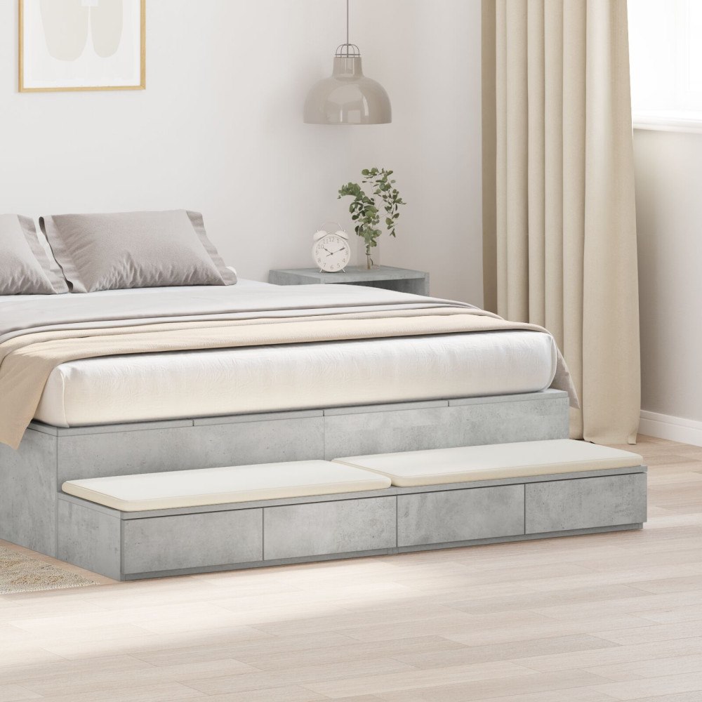 vidaXL Sängbord Betonggrå Konstruerat trä 150 x 36,5 x 16,5 cm Förvaring