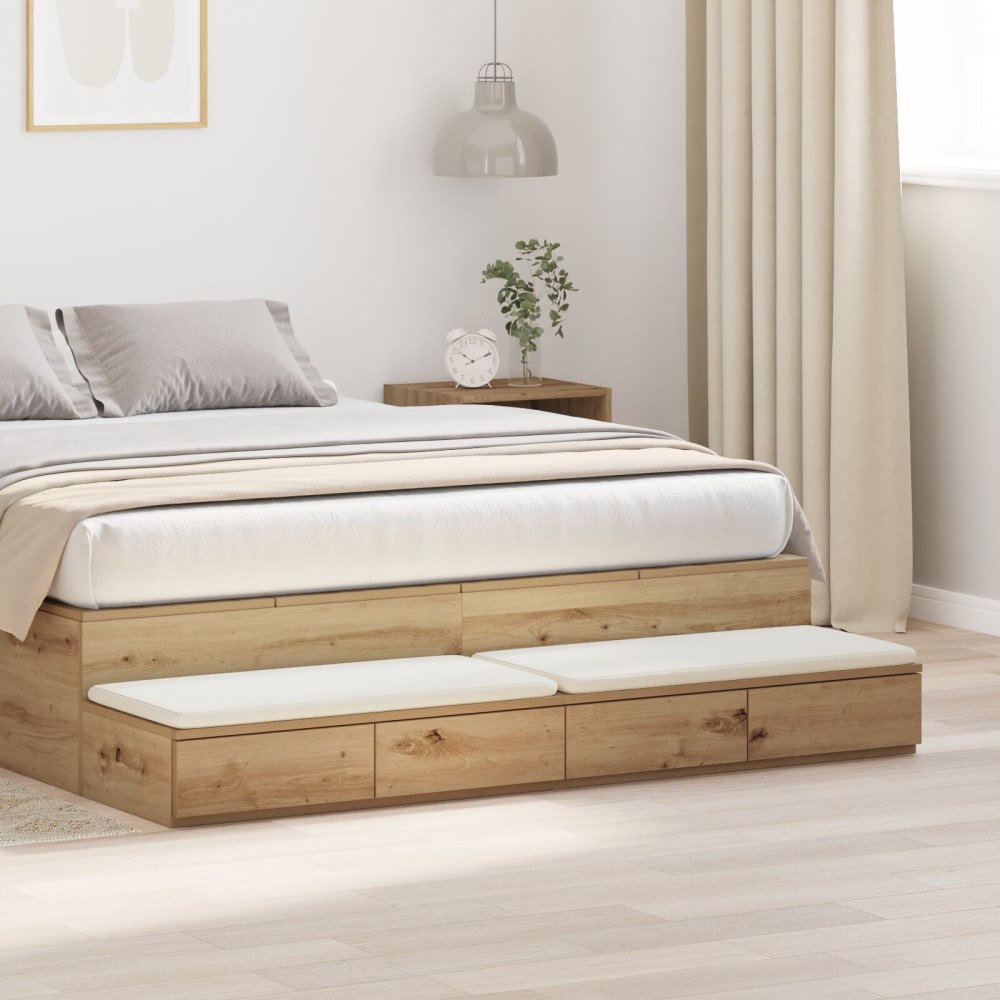 vidaXL Sängbord Artisan Ek Trä 150 x 36.5 x 16.5 cm Sängbord