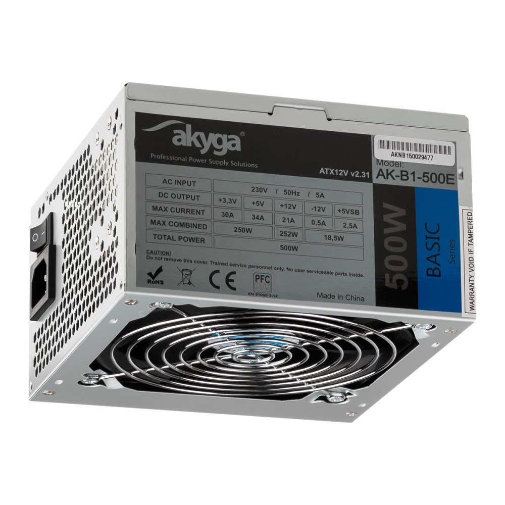 Akyga Akyga Basic Series AK-B1-500E - nätaggregat - 500 Watt