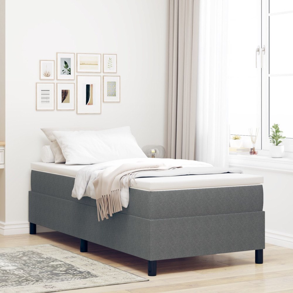 vidaXL Boxspring Säng med Madrass Ljusgrå 80x200 cm Manchester Tyg