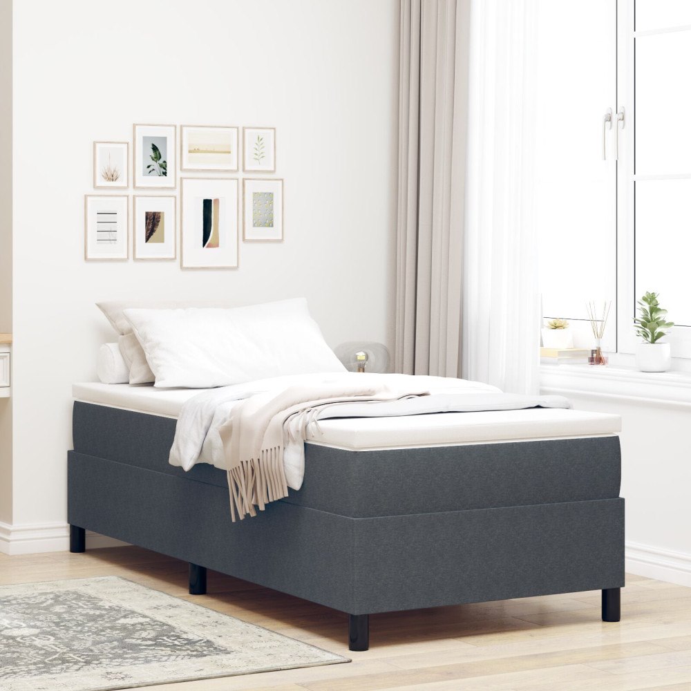 vidaXL Bäddsoffa med madrass Mörkgrå 80x200 cm Corduroy tyg