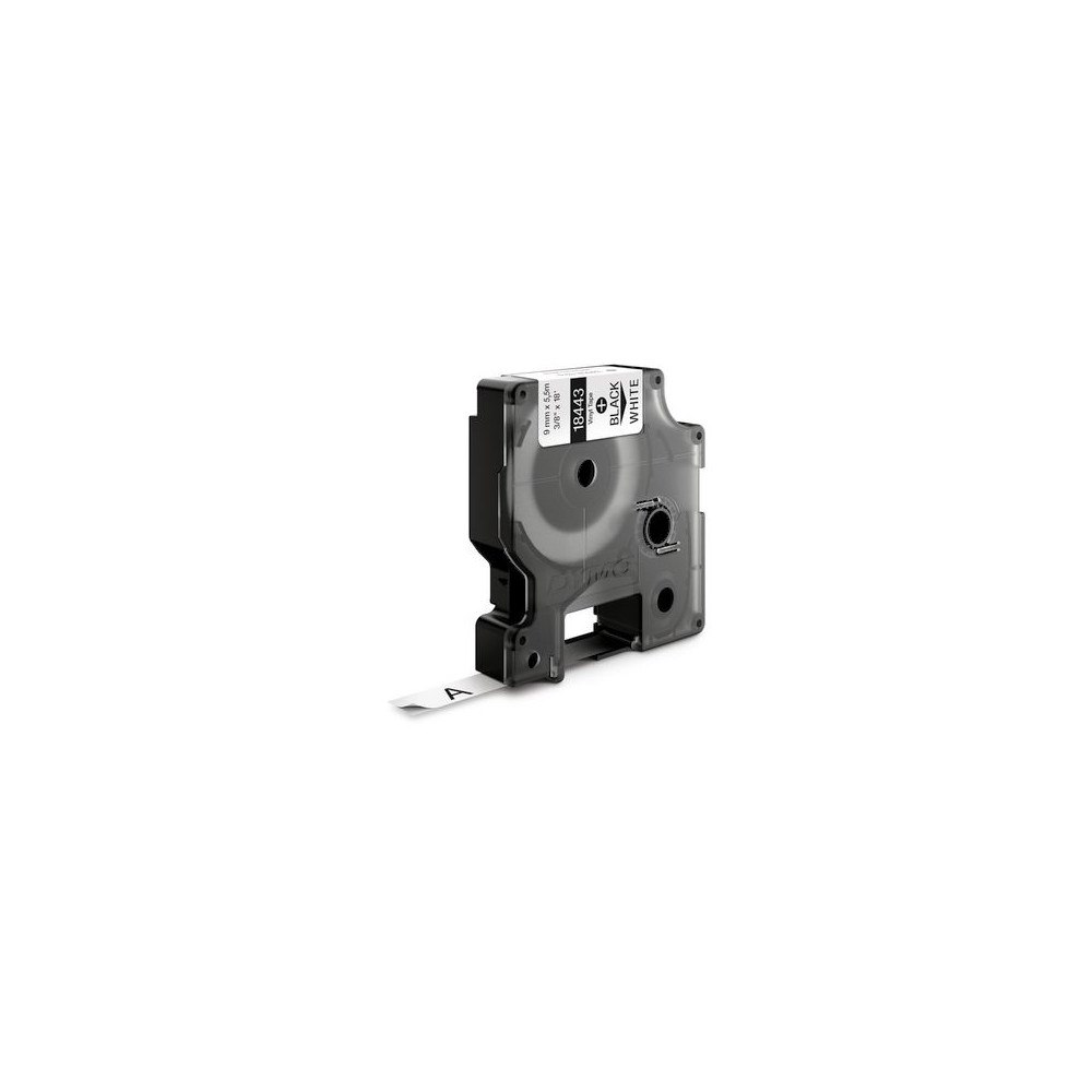 DYMO Tape Rhino vinyl 9mm svart på vit