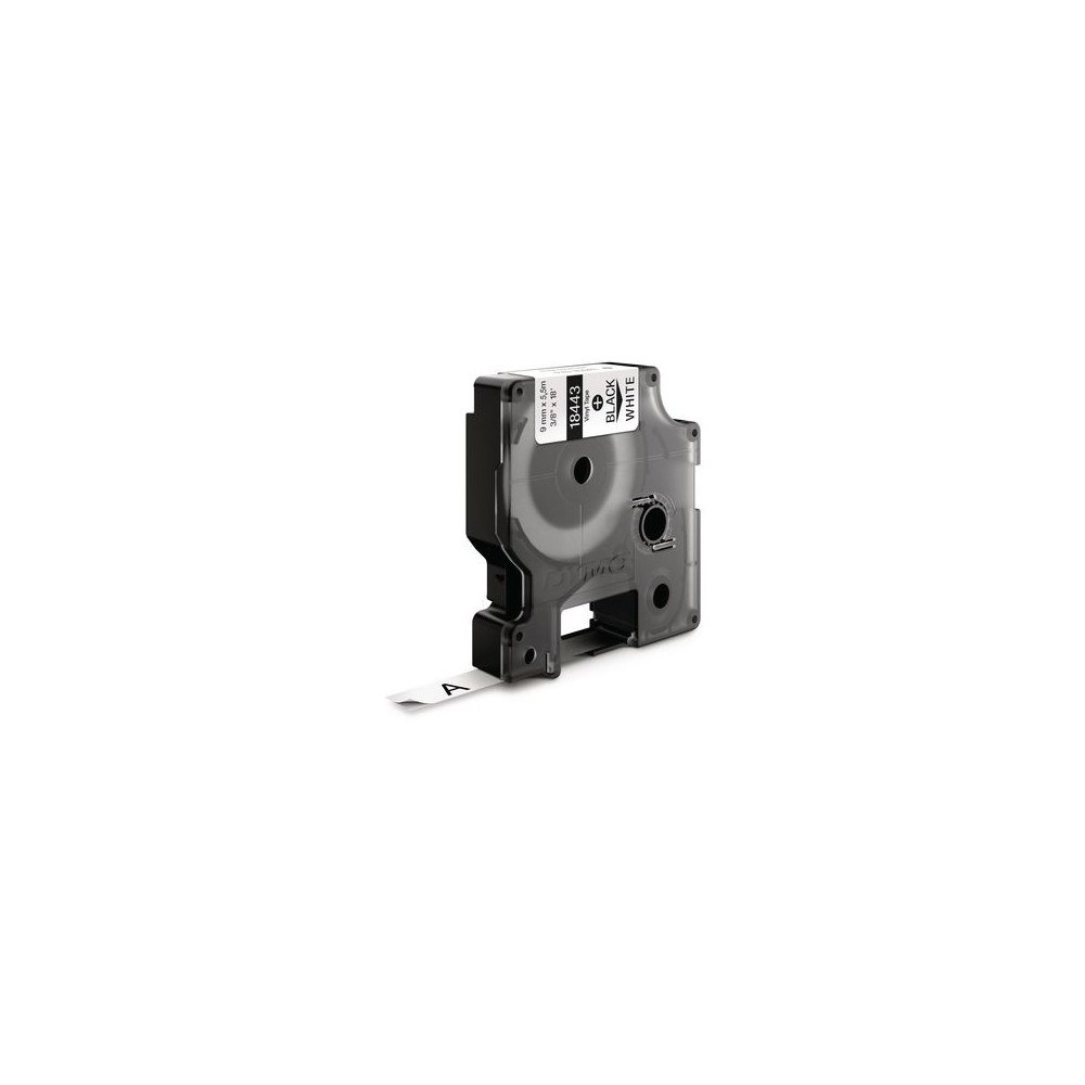 DYMO Tape Rhino vinyl 9mm x5,5m svart på vit