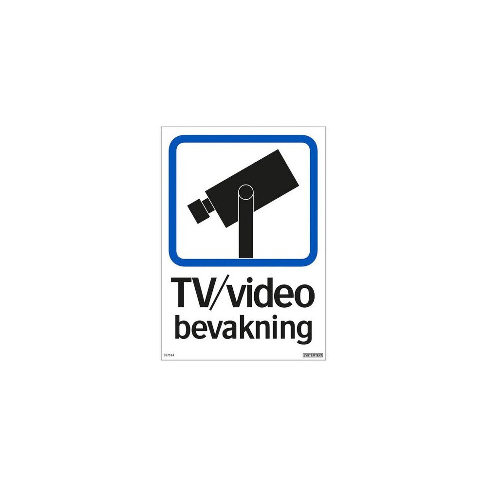 SYSTEMTEXT Skylt TV/video bevakning 210x297mm