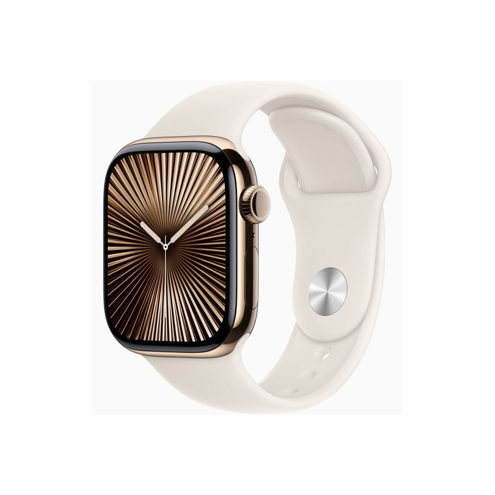 Apple Apple Watch Series 10 (GPS + Cellular) - guld titan - smart klocka med sportband - starlight - 64 GB