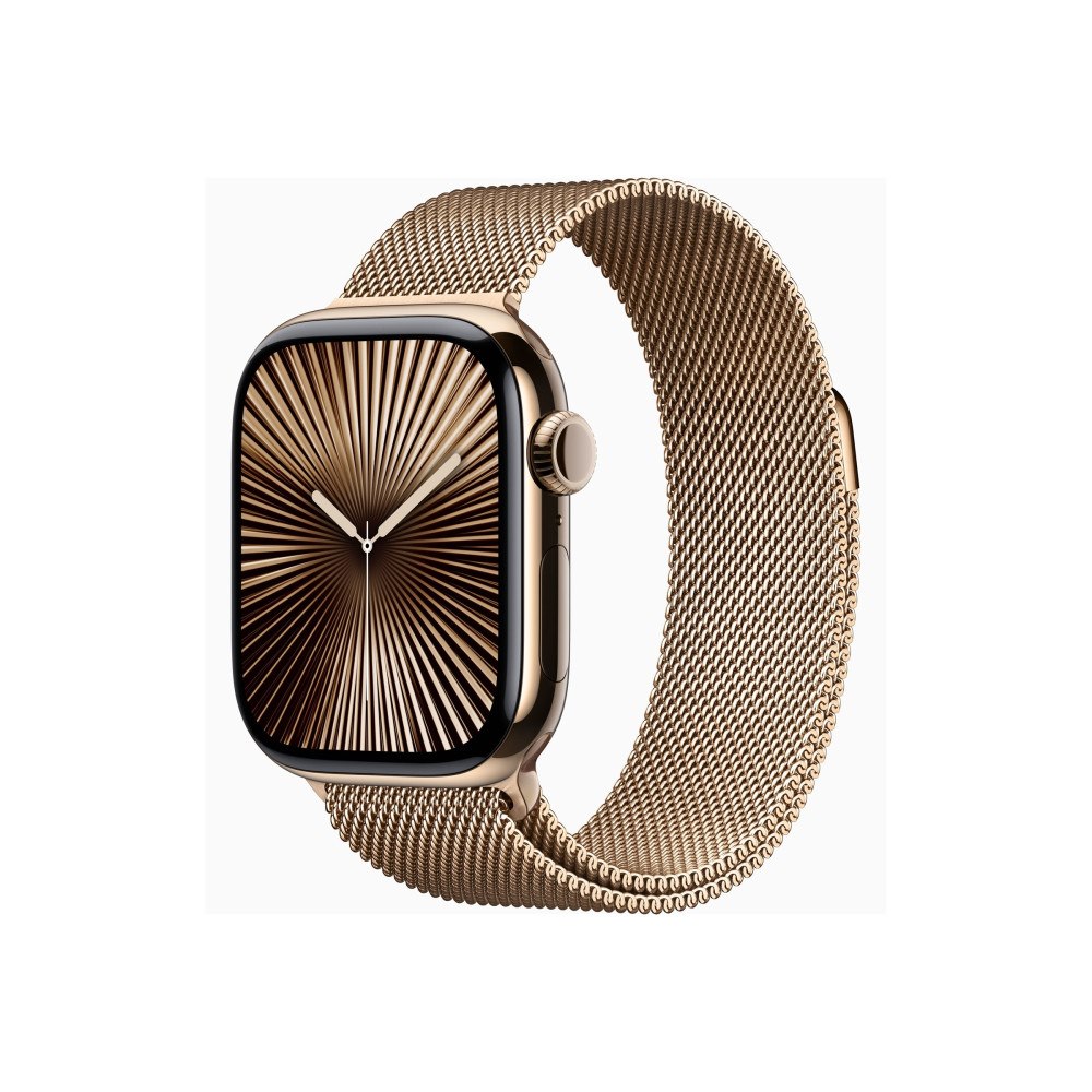 Apple Apple Watch Series 10 (GPS + Cellular) - guld titan - smart klocka med milanesisk loop - guld - 64 GB